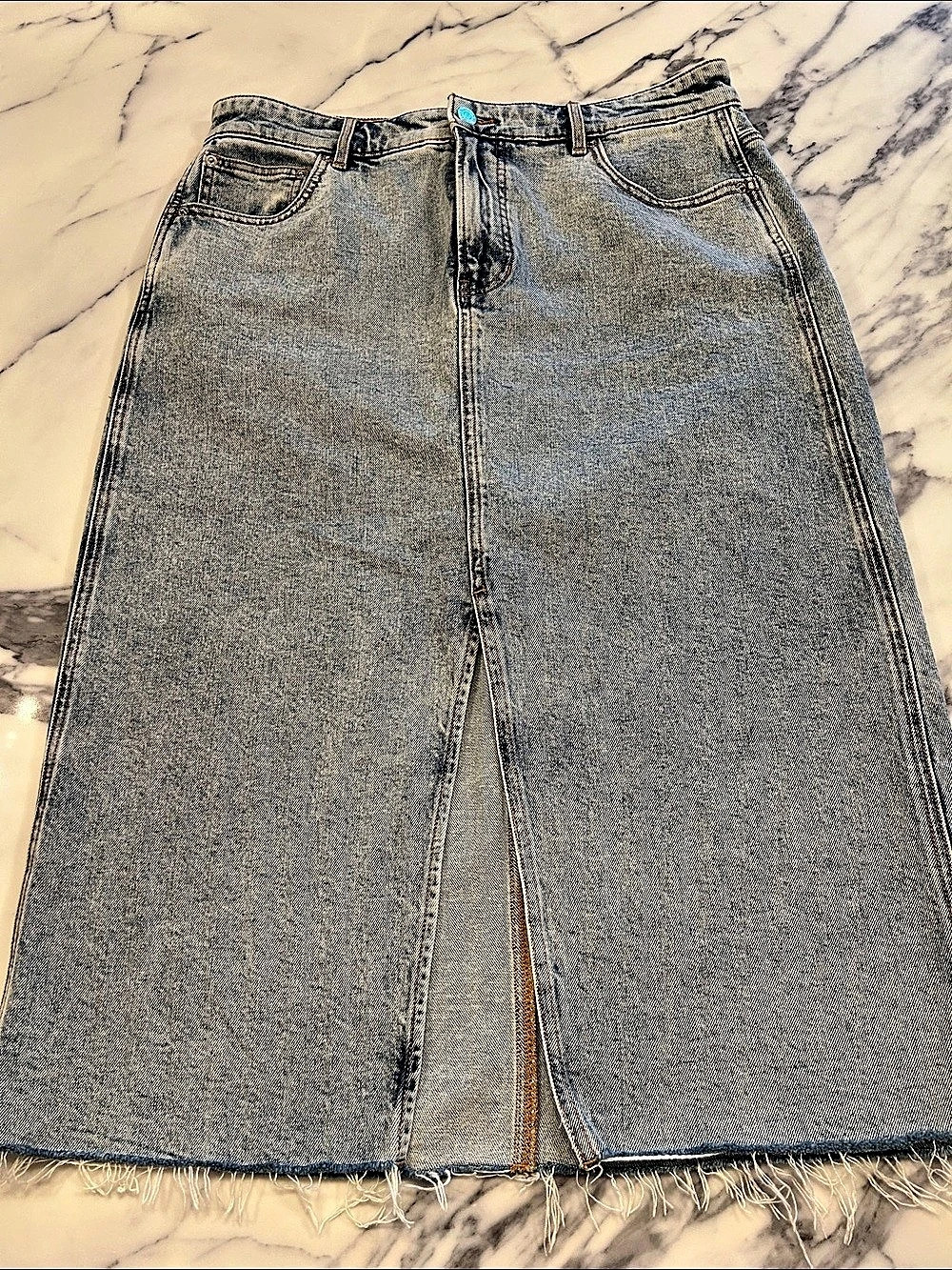 Veronica Beard Victoria Denim Midi Skirt Blue Size 14
